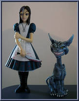Alice (Anime face) & Chesire Cat (Grey) Action Figure