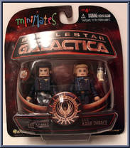 Commander Lee Adama / CAG Kara Thrace from Battlestar Galactica - Minimates - Wave 3 manufactured by Diamond Select [Front]
