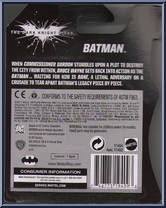 Batman (Teal / Silver Costume) from Dark Knight Rises - Basic Series manufactured by Mattel [Back]