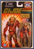 Destro (Red & Leopard) (Gold Head) from G.I. Joe - 25th Anniversary - Exclusives manufactured by Hasbro [Front]