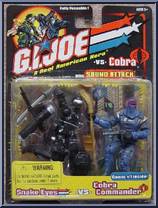Snake Eyes (Black Uniform) vs. Cobra Commander from G.I. Joe vs. Cobra - Basic Series manufactured by Hasbro [Front]
