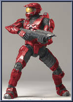 Spartan Soldier Mark VI (Red) (Mass) from Halo 3 - Series 1 - Multiplayer manufactured by McFarlane [Loose]