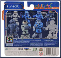 Spartan Mark VI (Blue) / Elite Combat (Blue) from Halo - Minimates - Toys R Us - Series 3 manufactured by Diamond Select [Back]