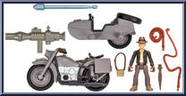Indiana Jones (with Motorcycle and Sidecar) from Indiana Jones - 2023 - Worlds of Adventure manufactured by Hasbro [Loose]
