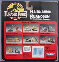 Plesiosaurus & Iguanodon from Jurassic Park - Die-Cast Metal Dinosaurs manufactured by Kenner [Back]