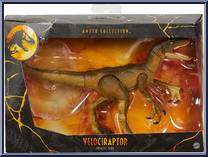 Velociraptor (Orange) from Jurassic Park - Amber Collection - Dinos manufactured by Mattel [Front]