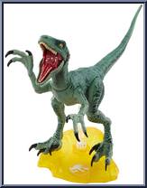 Velociraptor Delta from Jurassic Park - Amber Collection - Dinos manufactured by Mattel [Loose]