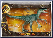 Velociraptor Delta from Jurassic Park - Amber Collection - Dinos manufactured by Mattel [Front]