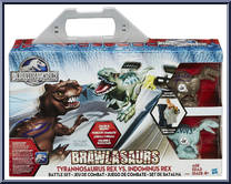 Tyrannosaurus Rex vs Indominus Rex Battle Set from Jurassic World - Brawlasaurs manufactured by Hasbro [Front]