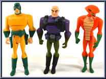 Lex Luthor / Copperhead (DC) / Mirror Master from Justice League Unlimited - 3-Packs - DC Super Heroes - Orange Cards manufactured by Mattel [Loose]