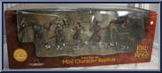 Aragorn / Elven Warrior / Uruk-Hai Soldier / Warg Rider / Eomer / King Theoden / Uruk-Hai Berserker from Lord of the Rings - Two Towers - Mini Character Replicas manufactured by Applause [Front]