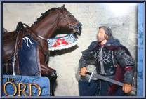 Aragorn (Pelennor Fields) & Brego from Lord of the Rings - Return of the King - Deluxe Horse & Riders manufactured by Toy Biz [Front]