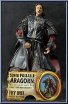 Aragorn (Super Poseable, Electronic Base) (Pelennor Fields) from Lord of the Rings - Trilogy - Return of the King - Series 4 manufactured by Toy Biz [Loose]