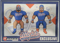 Matt Cardona / Brian Myers (Blue Shirts) from Major Wrestling Figure Podcast - Major Bendies - Exclusives manufactured by Unknown [Back]
