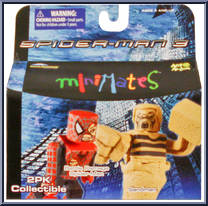 Spider-Man (Battle Damage) / Sandman from Marvel Minimates - Wave 18 - Spider-Man 3 manufactured by Diamond Select [Front]