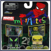 Spider-Man (Big Time) / Iron Fist (Shadowland) from Marvel Minimates - Wave 38 manufactured by Diamond Select [Front]