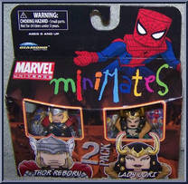 Thor Reborn / Lady Loki from Marvel Minimates - Toys R Us 2-Packs - Wave  6 manufactured by Diamond Select [Front]