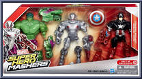 Avengers vs. Ultron 3-Pack. Hulk, Ultron and Captain America from Marvel Super Hero Mashers - Multi-Packs manufactured by Hasbro [Front]
