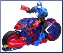 Captain America (James "Bucky" Barnes) (with The Capcycle) from Marvel Super Hero Mashers - Vehicles manufactured by Hasbro [Loose]
