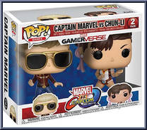 Captain Marvel (Red Shirt) vs Chun-Li from Marvel vs Capcom - Pop! Sets manufactured by Funko [Front]