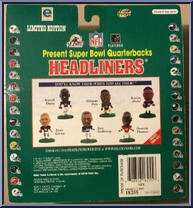 Present Super Bowl Quarterbacks from NFL Headliners - 1998 Season manufactured by Corinthian [Back]