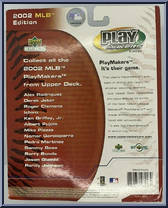 Albert Pujols from Play Makers - MLB - 2002 manufactured by Upper Deck [Back]
