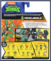 Michelangelo from Rise of the Teenage Mutant Ninja Turtles - Battle Shell manufactured by Playmates [Back]