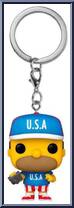 U.S.A. Homer from Simpsons - Pop! Keychains manufactured by Funko [Loose]