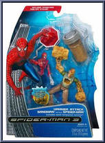 Sandman (Hammer Attack) vs. Spider-Man from Spider-Man 3 - Movie - Ooze Attack manufactured by Hasbro [Loose]