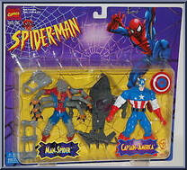 Man-Spider & Captain America from Spider-Man - Canadian 2-Pack - Series 4 manufactured by Toy Biz [Front]