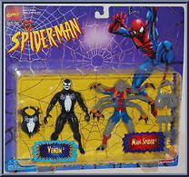 Venom (Flicking Tongue) & Man-Spider from Spider-Man - Canadian 2-Pack - Series 5 manufactured by Toy Biz [Front]