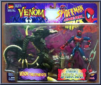Venom The Symbiote and Spider-Man (Cybersect) from Spider-Man - Canadian 2-Pack - Venom vs. Sneak Attack manufactured by Toy Biz [Front]