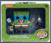 SpongeBob Leonardo and Plankton Shredder from Spongebob Squarepants - Pop! Vinyl Figures manufactured by Funko [Front]