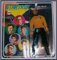 Capt. Kirk from Star Trek - Series 2 manufactured by Mego [White Letters on Card]