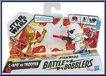 C-3PO vs Trooper from Star Wars - Battle Bobblers - Basic Series manufactured by Hasbro [Front]