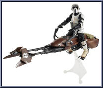 Speeder Bike with Biker Scout from Star Wars - Black Series - Blue - 6" Scale manufactured by Hasbro [Loose]