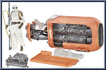 Rey's Speeder (Jakku) (with Rey) from Star Wars - Black Series - Red - 6" Scale - Vehicles manufactured by Hasbro [Loose]