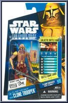 Clone Trooper (Flametrower) from Star Wars - Clone Wars (2008) - Battle Game Cards manufactured by Hasbro [Front]