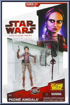 Padme Amidala (Grappling Hook Launcher) from Star Wars - Clone Wars (2008) - White / Red Cards manufactured by Hasbro [Front]