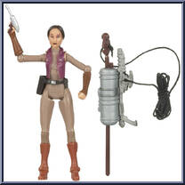 Padme Amidala (Grappling Hook Launcher) from Star Wars - Clone Wars (2008) - White / Red Cards manufactured by Hasbro [Loose]