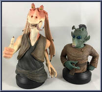 Jar Jar Binks with W. Wald (Holiday) from Star Wars - Mini-Busts manufactured by Gentle Giant [Loose]
