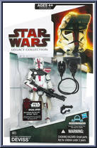 Clone Commander Deviss from Star Wars - Legacy Collection - Red / White Cards manufactured by Hasbro [Front]
