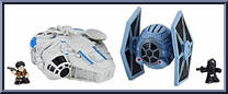 Millennium Falcon vs TIE Fighter from Star Wars - Micro Force - Vehicles manufactured by Hasbro [Loose]