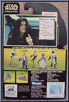 Emperor Palpatine from Star Wars - Power of the Force II - Hologram Green Card manufactured by Kenner [Back]