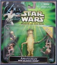 Amanaman with Salacious Crumb from Star Wars - Power of the Jedi - Deluxe Figures manufactured by Kenner [Front]