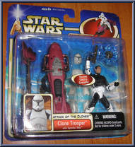 Clone Trooper (Speeder Bike) from Star Wars - Saga - Attack of the Clones - Deluxe Figures manufactured by Hasbro [Front]
