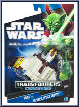Yoda to Republic Attack Shuttle from Star Wars - Transformers - Crossovers manufactured by Hasbro [Front]