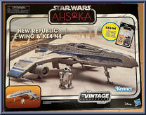 New Republic E-Wing & KE4-N4 from Star Wars - Vintage Collection (2018) - Ahsoka manufactured by Hasbro [Front]