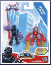 Black Panther & Iron Man from Super Hero Adventures - 2-Packs manufactured by Hasbro [Front]