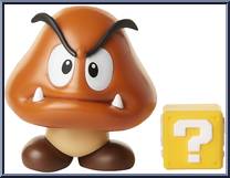 Goomba (with Question Block) from Super Mario - Basic Series manufactured by Jakks Pacific [Loose]
